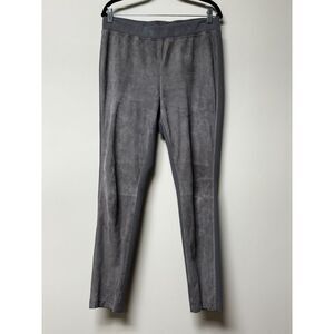 LAFAYETTE 148 Genuine Suede Front Pull-On Pants Rock Gray, Sz L